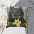 thumbnail image 2 of Orinice Cute Cat Graphic Decorative Throw Pillow Cover for Home Couch Living Room Bed Sofa Autumn Season 1PC 24x24in, 2 of 5