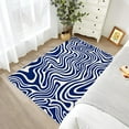 thumbnail image 2 of Abstract Wave Optical Illusion Area Rug, Navy Swirl Pattern Rugs, Zebra Print Modern Carpet, Wavy Home Decor 3x4ft Small, 2 of 6