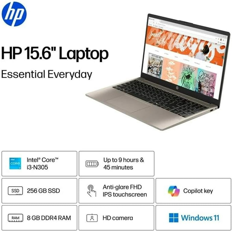 Open Box) HP 15.6 inch FHD IPS Touch Windows 11 Laptop Intel Core