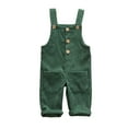 thumbnail image 1 of Gureui Toddler Baby Girl Boy Corduroy Overall Solid Bib Pants Suspender Trousers with 2 Pocket Bottom Clothes, 1 of 8