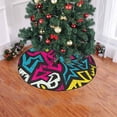 thumbnail image 2 of FMSHPON Colored Graffiti Geometric Xmas Christmas Tree Skirt Stand Mat for Holiday Party Decoration Indoor Outdoor 36 inches, 2 of 3