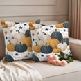 thumbnail image 2 of Blue Yellow Fall Outdoor Waterproof Pillow Covers, Pumpkins Maple Leaf Thanksgiving Decorative Square Throw Pillowcase Sofa Cushion Sham for Patio/Couch/Chair, 18"x18" 2 Pack, 2 of 8