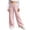 Pink, variant on Krdevn Girls Solid Elastic Waist Linen Wide Leg Pants Big Patch Pockets 6-7 Years,Pink