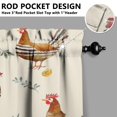 thumbnail image 5 of Kitchen Curtains 36 Inch Short - 3 Panel Set with Cute Farmhouse Egg & Chicken Print, Rod Pocket Window Curtain, 100% Polyester for Rustic Coop, Farm Kitchen, Easy Wash, 5 of 6