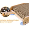 thumbnail image 3 of Cat Scratcher Board with Catnip, Scratch Mat Scratch Cardboard, Cat Scratch Pads with Bamboo Bracket and Non-Slip 4 Transparent Suction Cups(43*24*5cm), 3 of 5
