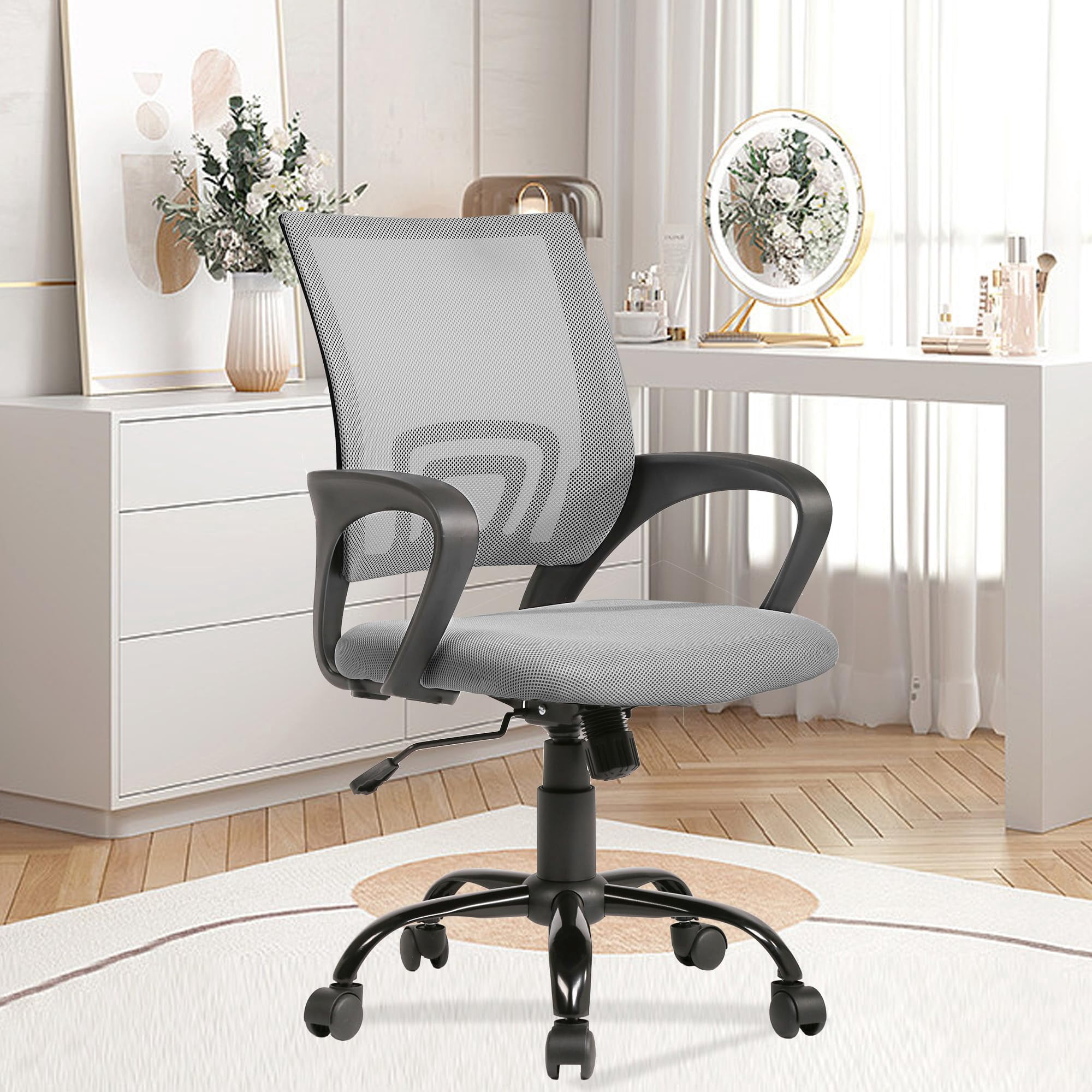 PayLessHere Ergonomic Chair , Adjustable Home Office Chair , Lumbar Support ,Swivel Rolling , Grey