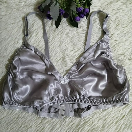 

Womens Silk Thin Bra Solid Non-Wire Brassiere Soft Cup Bras 36C 38C 40C 44C 42C
