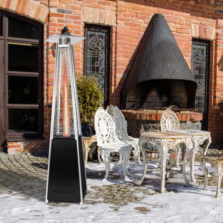 Tangnade Patio Heater 42,000 BTU Pyrami-d Flame Outdoor Heater Propane  Heater With Wheel - Walmart.com