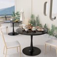 thumbnail image 2 of LinkRomat 31.5" Round Coffee Table,Kitchen Dining Table 2-4 People Modern Kitchen Table with MDF Top & Pedestal Base,Coffee Office Living Room Table,Black, 2 of 10