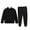 Black, variant on Girls Back-to-School Hooded Tracksuit Girls 2 Piece Outfits Sweatsuit Soli𝖽 Color Long Sleeve Hoodies Pullover Sweatpants Kid Fall Winter Casual Tracksuit Set