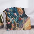 thumbnail image 3 of Fotbe Starry Sky Planet Lollipop Manta de Franela con Estampado, Manta Ultrasuave para Cama, Sofá, Auto, Hipoalergénica y Antibolitas-60"x50", 3 of 6