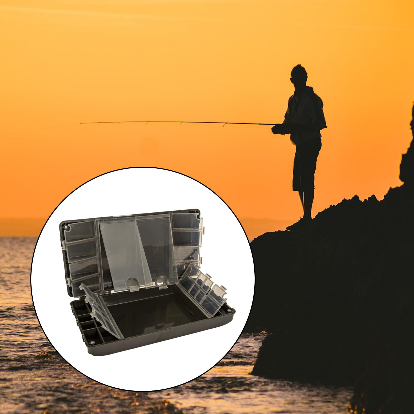 Colaxi Fishing Tackle Box, Fishing Gear Case, Multifunction Organizer Lure Hooks Storage Case Portable Container Fishing Accessories