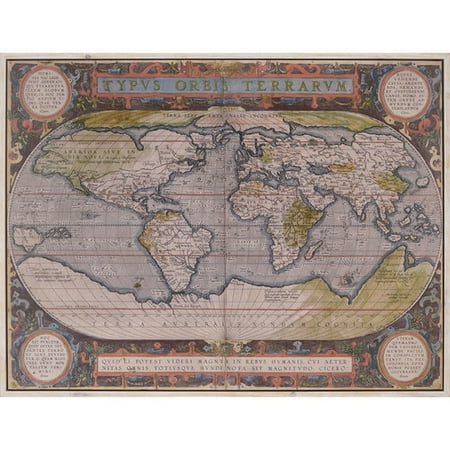 Paragon Antique World Map Framed Wall Art Walmart