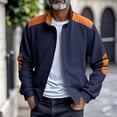 thumbnail image 6 of Men's Corduroy Jacket, Full Zip Patchwork Mock Neck Jackets Fall Winter Loose Mens Sport Coats With Elbow Patches, 6 of 8