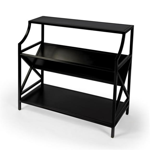 Beaumont Lane Black Modern Library Bookcase