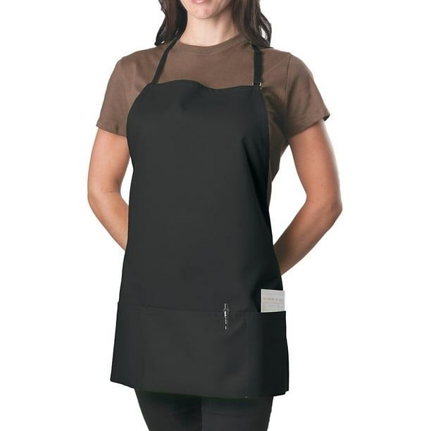 Kng Black Adjustable Bib Apron 3 Pocket