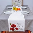 thumbnail image 4 of Chemin de Table en Coton et Lin avec Fleurs de Coquelicot, Foulard de Commode, Art Rouge Coquelicots Vivent Rient Amour pour Table à Manger, Décoration de Cuisine de Ferme, Décoration de Dîner de Vacances-16x72 Pouces, 4 of 8