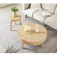 thumbnail image 4 of Gexpusm Round Coffee Table Set of 2,Natural Nesting Oak Table,31.5"L x 31.5"W x 14.29"H - Light Brown, 4 of 11