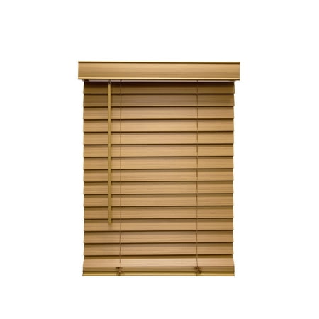 Better Homes Garden 2 Faux Wood Cordless Blind Oak Walmart Com Walmart Com