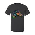 thumbnail image 3 of Colorful Neon Horse | Dean Russo Art Animal Lover Men's T-Shirt, Charcoal, 4X-Large, 3 of 6