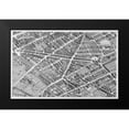 thumbnail image 2 of Turgot, Michel-Etienne 24x17 Black Modern Framed Museum Art Print Titled - Paris 1739 Sectional map, 2 of 5
