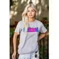 thumbnail image 3 of XOMG POP Neon Glow Rainbow Logo Women's Graphic T Shirt Tees Brisco Brands S, 3 of 5