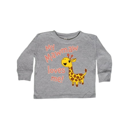 

Inktastic My Mawmaw Loves me- cute giraffe Gift Toddler Boy or Toddler Girl Long Sleeve T-Shirt