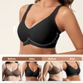 thumbnail image 3 of Qylux Womens Wireless Jelly Bras No Underwire Seamless Push Up Supportive Full Coverage Comfortable Everyday Tshirt Bralettes,Black, 3 of 8