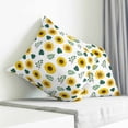 thumbnail image 4 of Throw Pillow Covers 24x24 Inch, Spring Sunflowers Decorative Pillow Cases for Couch Sofa Bed, Green Leaves Yellow Floral Rustic Botanical Cotton Linen Square Home Decor Pillowcases, 4 of 7