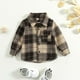 thumbnail image 2 of Conjunto De Franela Para Bebés, Niños Y Niñas, Camisa A Cuadros, Chaqueta, Manga Larga, Solapa, Botones, Camisas, Abrigos, Tops De Otoño Odeerbi LM103-1617, 2 of 9
