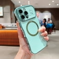 thumbnail image 2 of for iPhone 13 Pro Max Case for Women Girls [Compatible with Mag Safe] Cute, Magnetic Love Heart Pattern with Camera Lens Protection Luxury Plating Shockproof Wireless Charging Phone Case,Green, 2 of 9