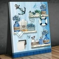 thumbnail image 4 of Navy Blue Bathroom Decor Wall Art Farmhouse Flower and Anchor Turtle Poster Blue Bathroom Picture Canvas Print Décor for Bathroom Bedroom Framed Artwork 12x16 inch, 4 of 6