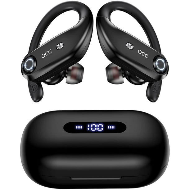 Bluetooth Headphones 4-Mics Call Noise Reduction 64Hrs IPX7 Waterproof  Power Bank over ear wireless earbuds with 2200mAh Charging Case for Sports 
