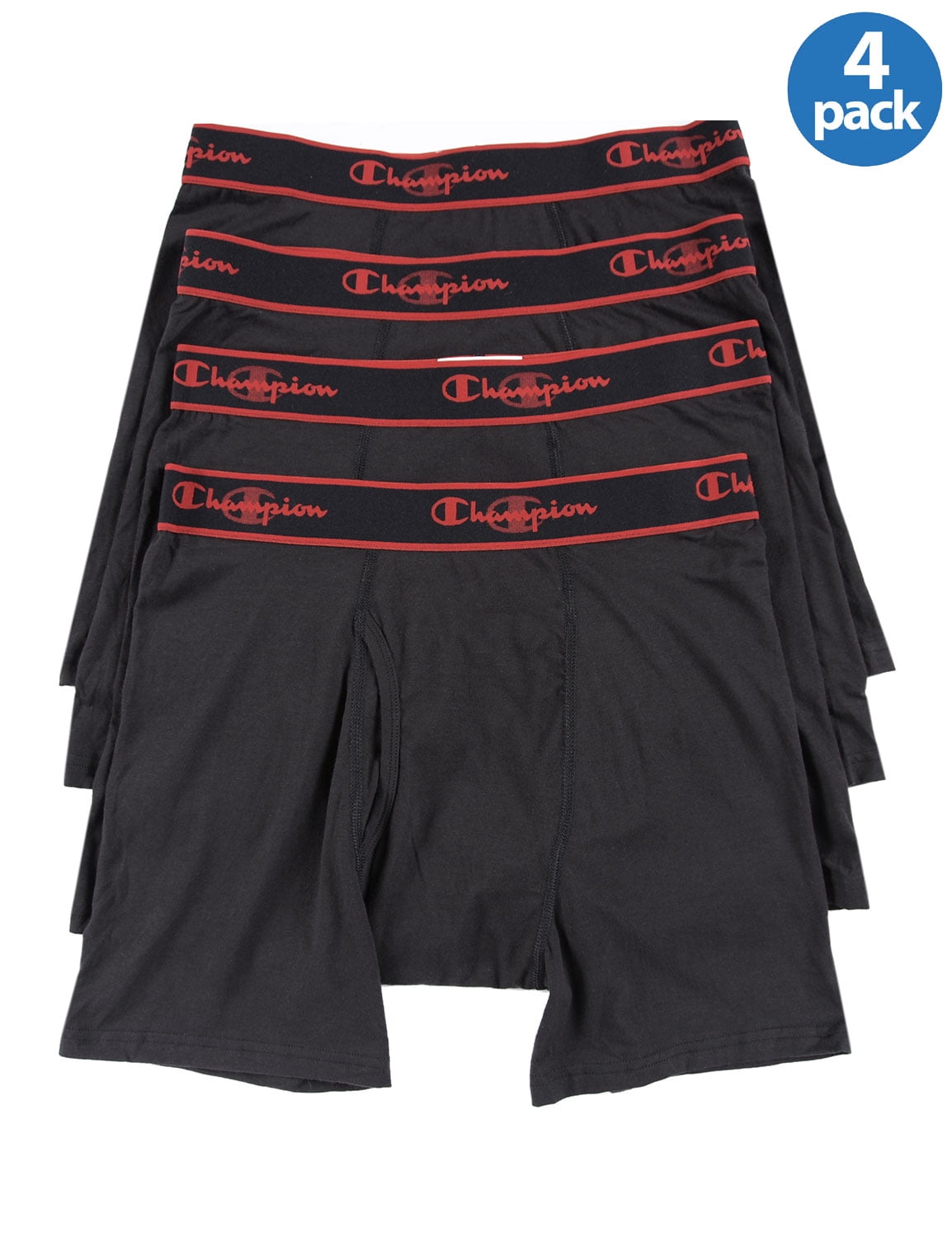 Photo 1 of Elite Active Fit Regular Boxer Briefs Black Red 4-Pack SIZE XL 
