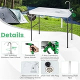 Topbuy Portable Fishing Fillet Prep Table with Rotatable Faucet, Sink ...