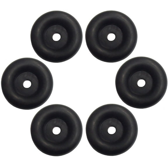 6 Cargo Trailer Door Ramp 2.5" Round Replacement Black Rubber Bumper Six Pack