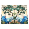 thumbnail image 7 of Yayeee Kitchen Curtains Tier Pair Light Filtering 27"x24" Rod Pocket Short Cafe Window Panel, Large Pine Tree, 7 of 7