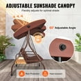 thumbnail image 3 of Skyshalo Alloy Steel Chair Porch Swing with Adjustable Sunshade, Brown, 3 of 9