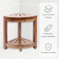 thumbnail image 3 of Nabytok Solid Wood 2-Tier Corner Shower Bench, 12"x12"x16.5" Bathroom Chair with Storage Self for Shower, Corner Stool for Inside Shower, Assembly Required (Natural, Nacre Wood), 3 of 7