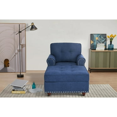 HomeStock 34" Wide Linen Chaise Lounge