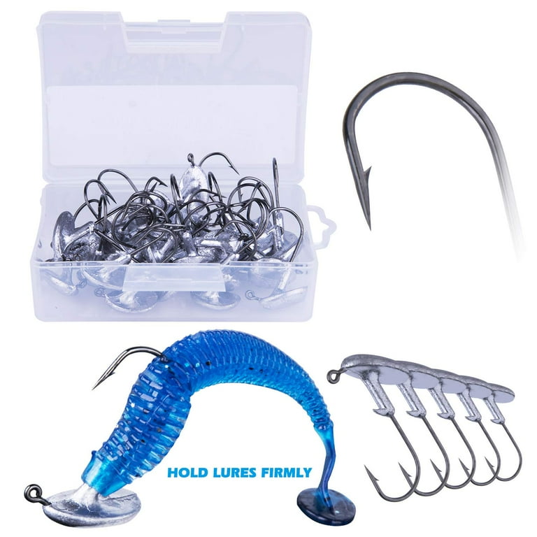 Goture Ned Rig Kit For Bass Fishing - Jig Heads, Soft Plastic Worms, Tackle Box - Fresh & Saltwater