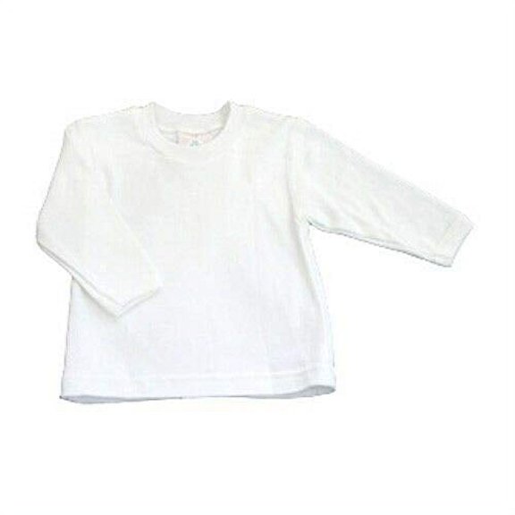 Baby Jay 100% Cotton White Long Sleeve Round Neck Long Sleeve Tee T-Shir (18-24 Months, White)