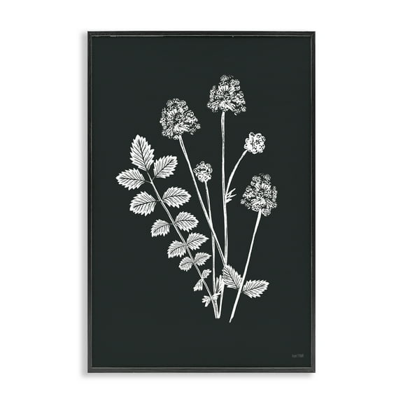 Stupell Industries Herb Bunches Impression Botanical & Floral Painting Black Framed Art Print Wall Art, 12 x 18