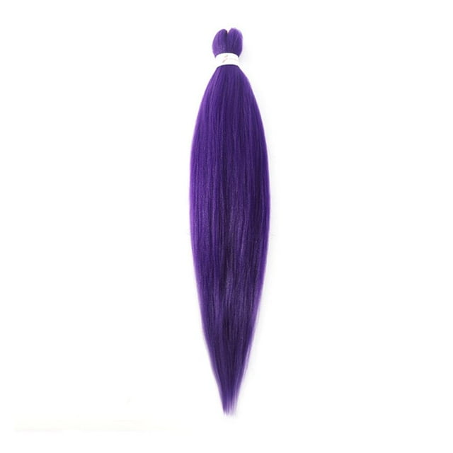 2Pcs Long Purple Braiding Hair Extensions Pre Stretched Synthetic Fiber for Braids, Heat Resistant Jumbo Hair for Stage, Party, Halloween, Cosplay, 26 Inch