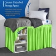 thumbnail image 3 of 36 Inch Drop Full XL Size Dorm Bed Parrot Green Solid Bed Skirt Lightweight Ruffled Pattern Split Corner Premium Hotal Quality With Flexible Elastic & Fade Resistent, 3 of 7
