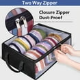 thumbnail image 6 of Clothes Storage, Clear Zippered Storage Bags, 19.6x16.1x6.4in Space Saving Storage for Organizing Bedroom, Closet, Clothing, Comforter,Closet Organization with Handle,Black, 6 of 7
