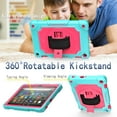thumbnail image 5 of Dteck Heavy Case for Fire HD 8 Plus Tablet/ Fire HD 8 Case (10th Generation, 2020 Release), Full-body Protection Rugged Shockproof Case with 360 Rotating Stand & Shoulder Strap, Mint/Rose, 5 of 7