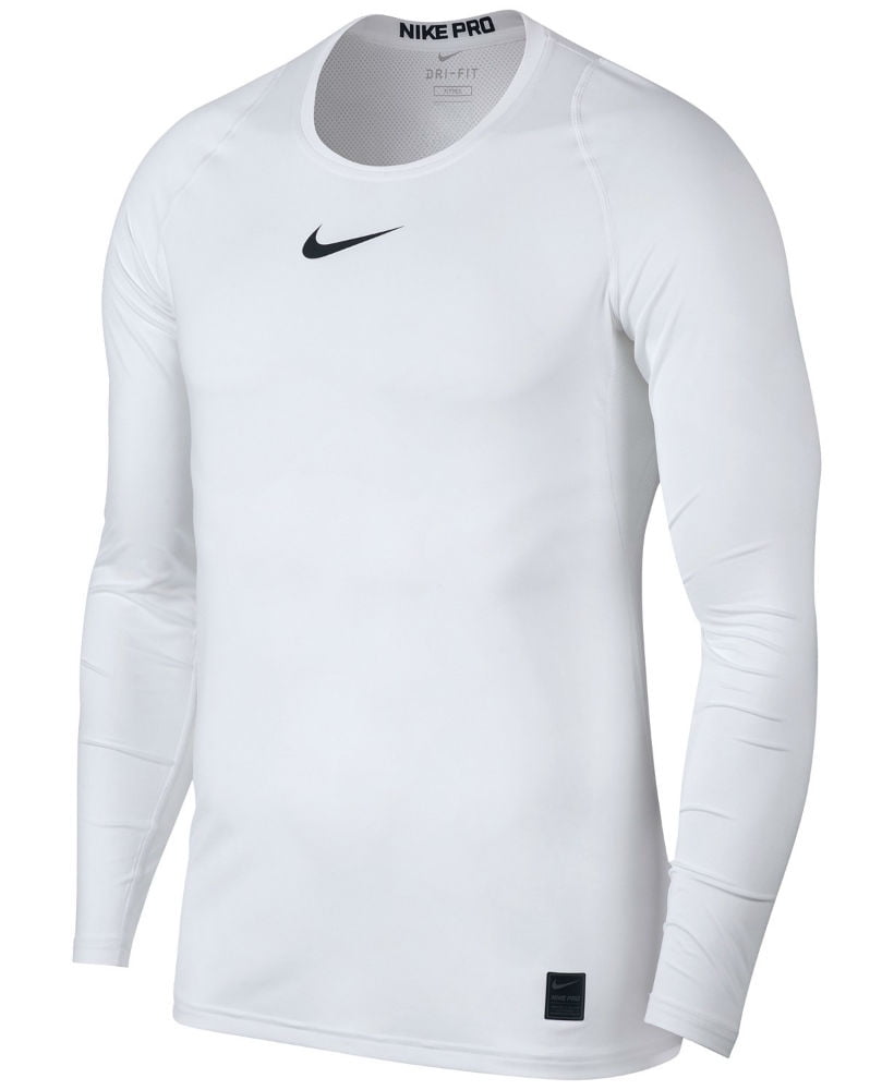 Nike Men's Pro Fitted Long Sleeve Training Top (White, M)