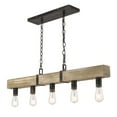 thumbnail image 6 of Golden Lighting Garrett 5-light Island Light in Antique Black Iron, 6 of 6