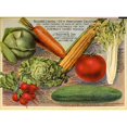 thumbnail image 3 of Vintage Apple Collection 24x19 Black Modern Framed Museum Art Print Titled - Bolgianos Veggies, 3 of 5